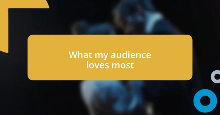 What my audience loves most